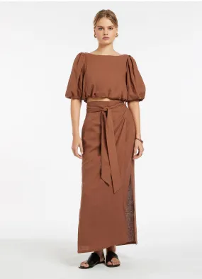 Palmas Straight Skirt/Sarong - Desert Brown