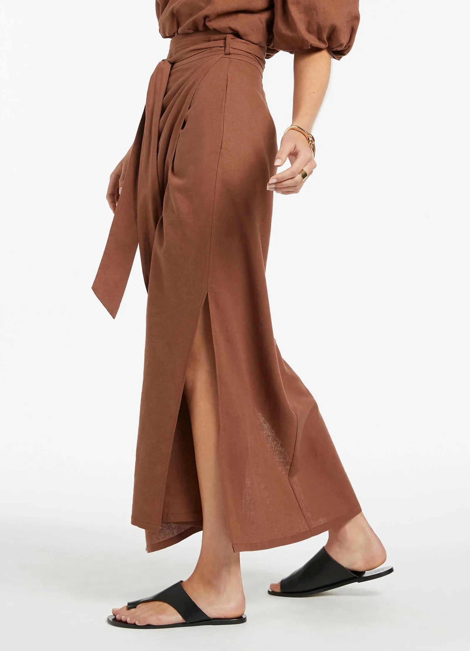 Palmas Straight Skirt/Sarong - Desert Brown