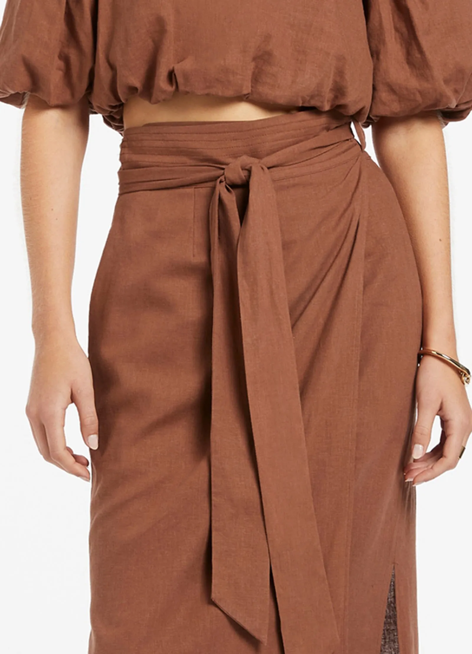 Palmas Straight Skirt/Sarong - Desert Brown