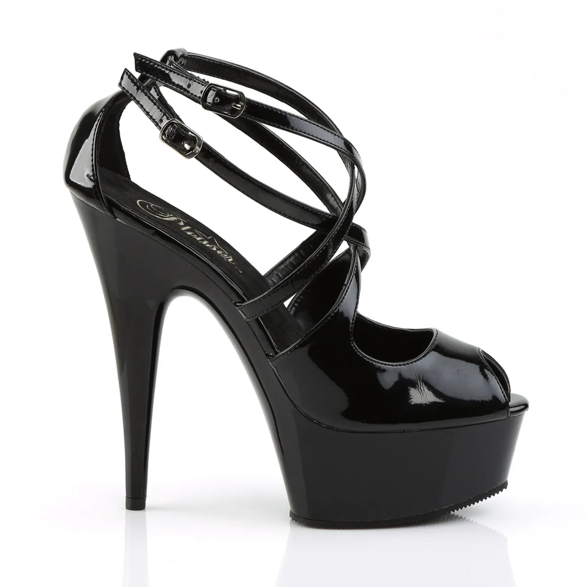 Pleaser Delight-612 Criss-Cross Platform Heels