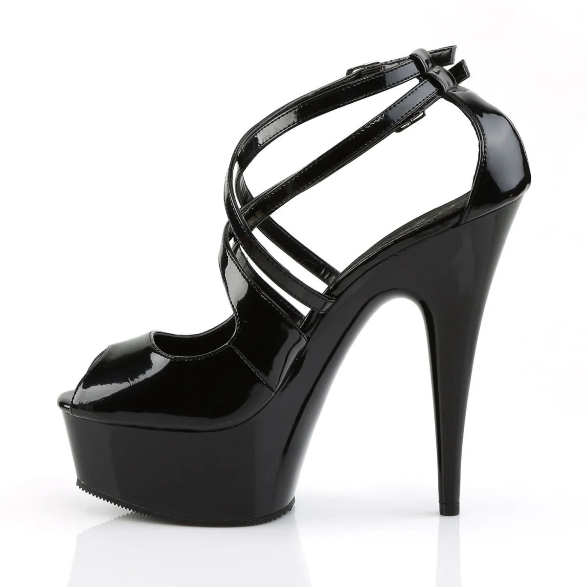 Pleaser Delight-612 Criss-Cross Platform Heels