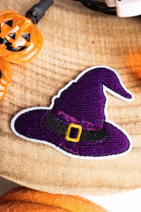 Purple Witch's Hat Embroidered Patch