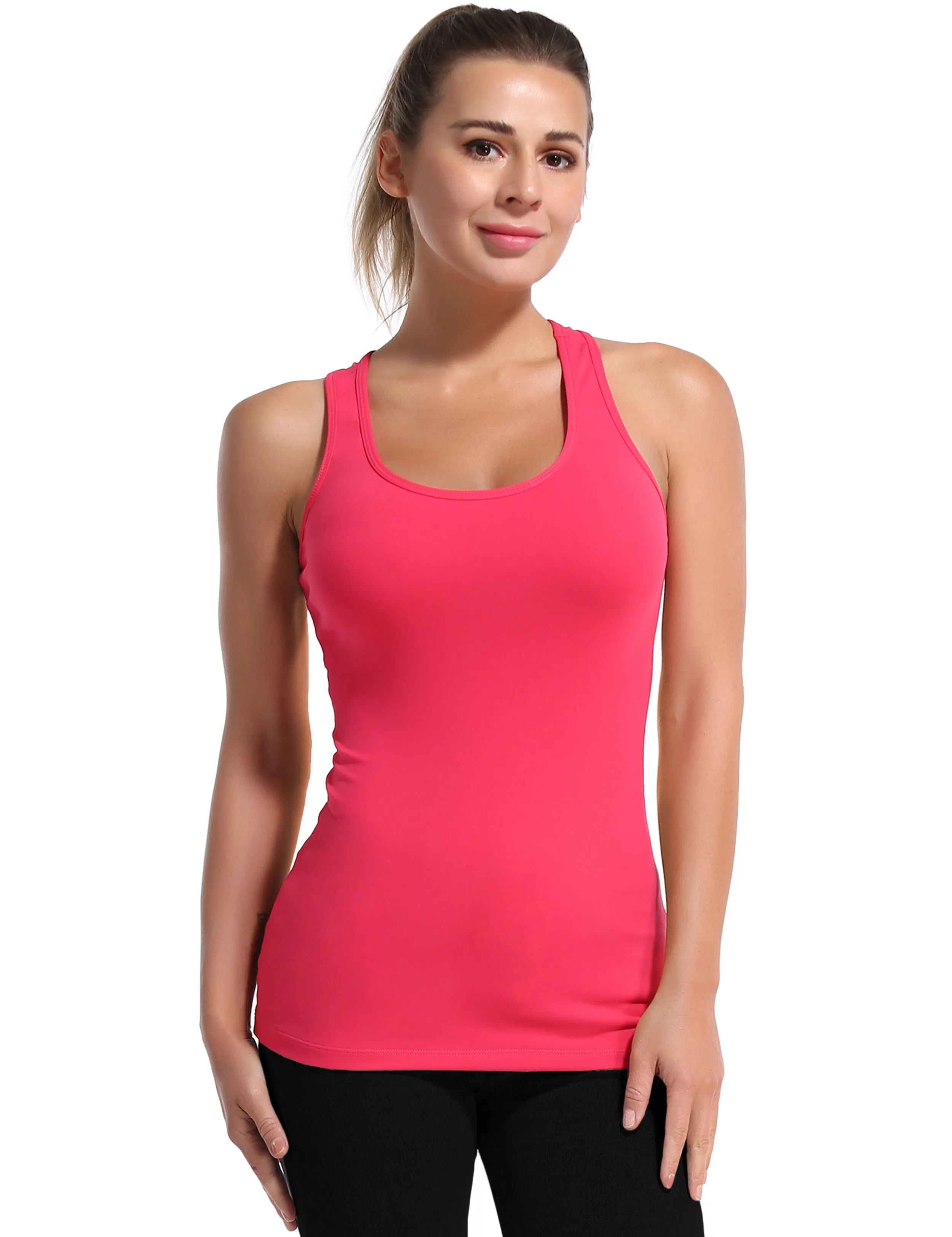 Racerback Athletic Tank Tops red_yoga