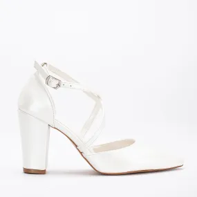 Sina - Ivory Bridal Block Heels