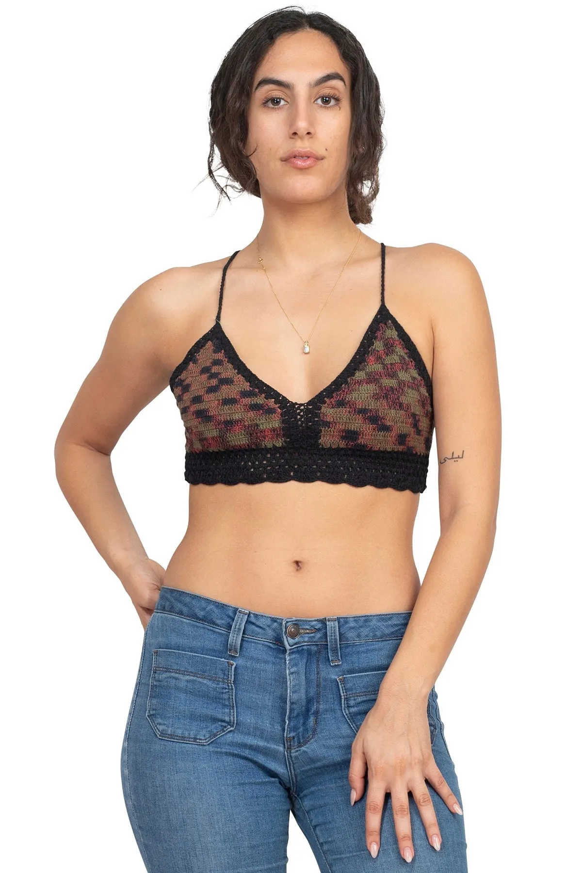 Solid Space Tie-dy Crochet Top