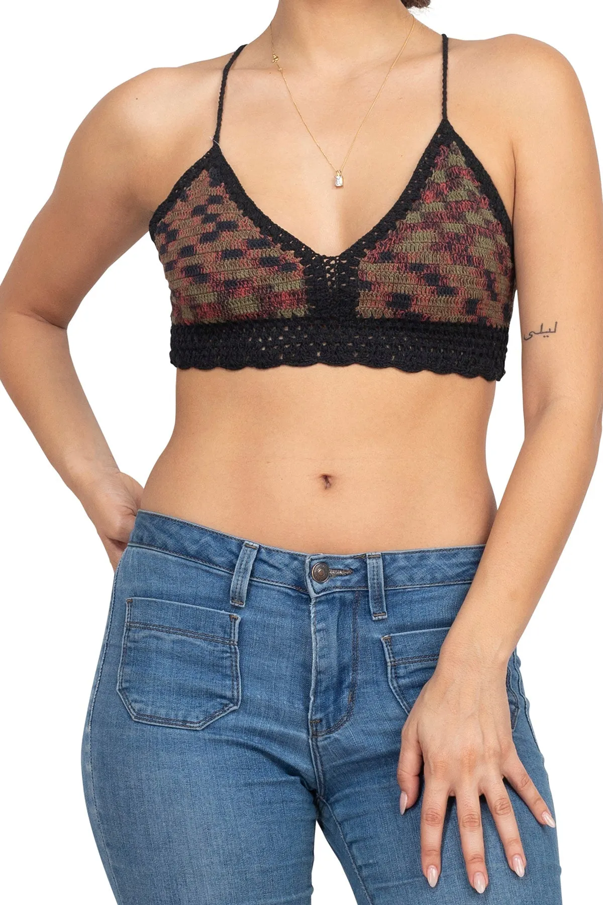 Solid Space Tie-dy Crochet Top