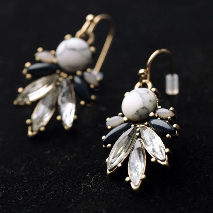 Statement Fashion Women Jewelry Elegant Resin Stone Plant Stud Earrings