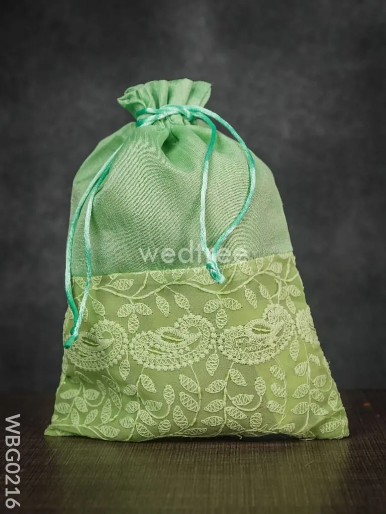 String Bag with Mango Design Embroidery work - 8  x 11 Inches - WBG0216