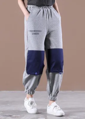 Stylish Grey Graphic Jogging Summer Cotton Pants