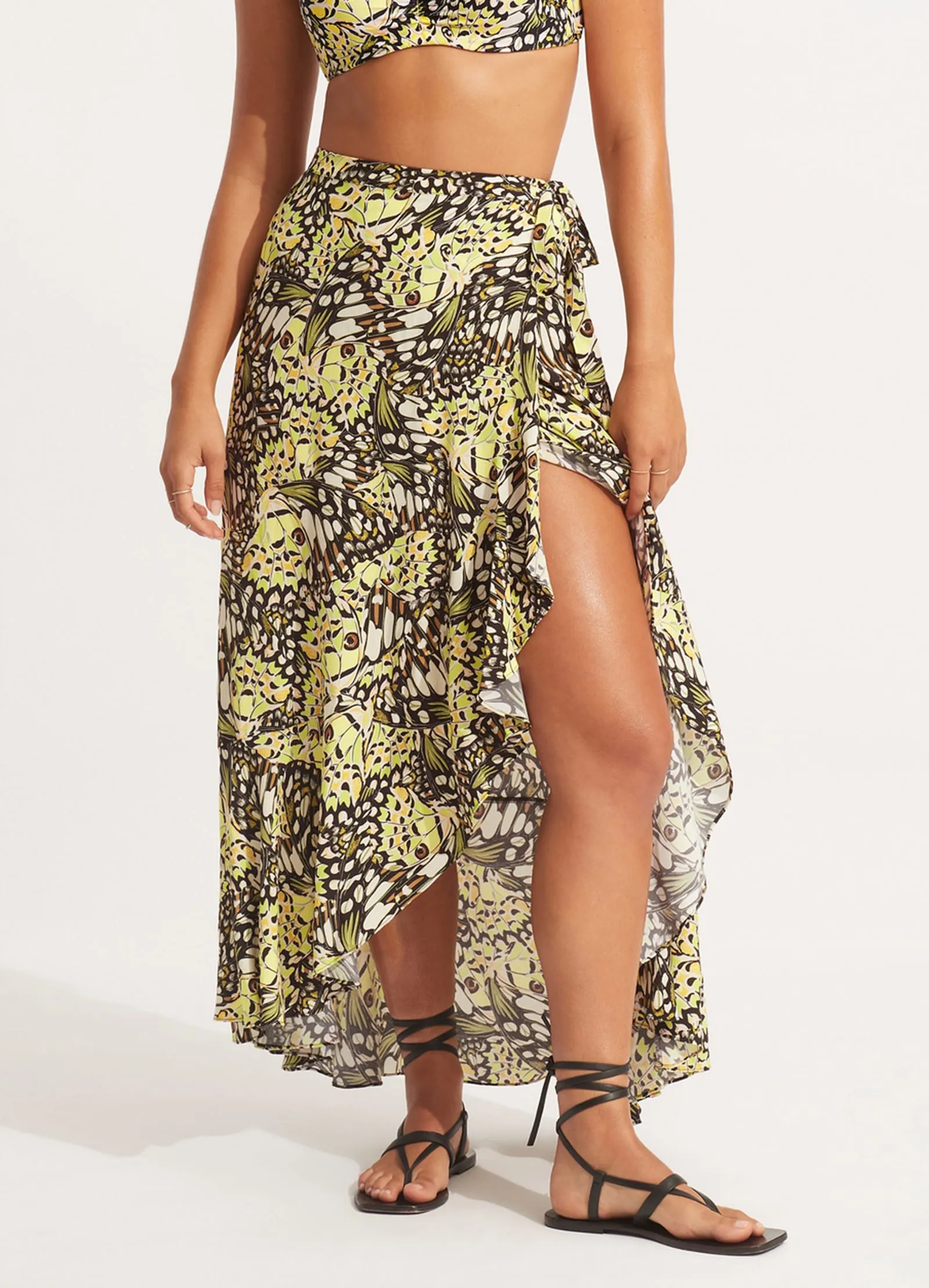 Take Flight Wrap Skirt - Wild Lime