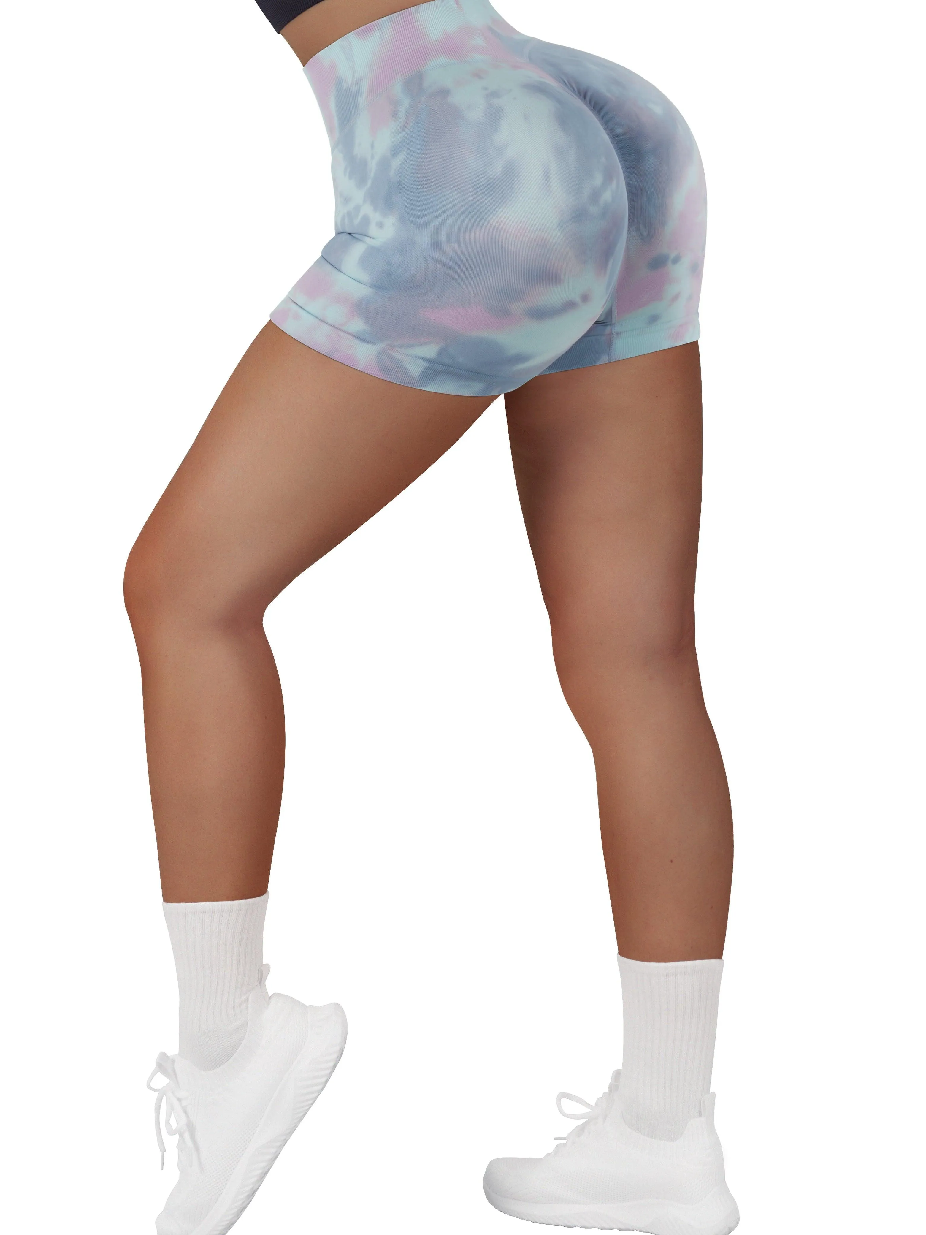 Tie Dye Seamless Scrunch 3'' Shorts