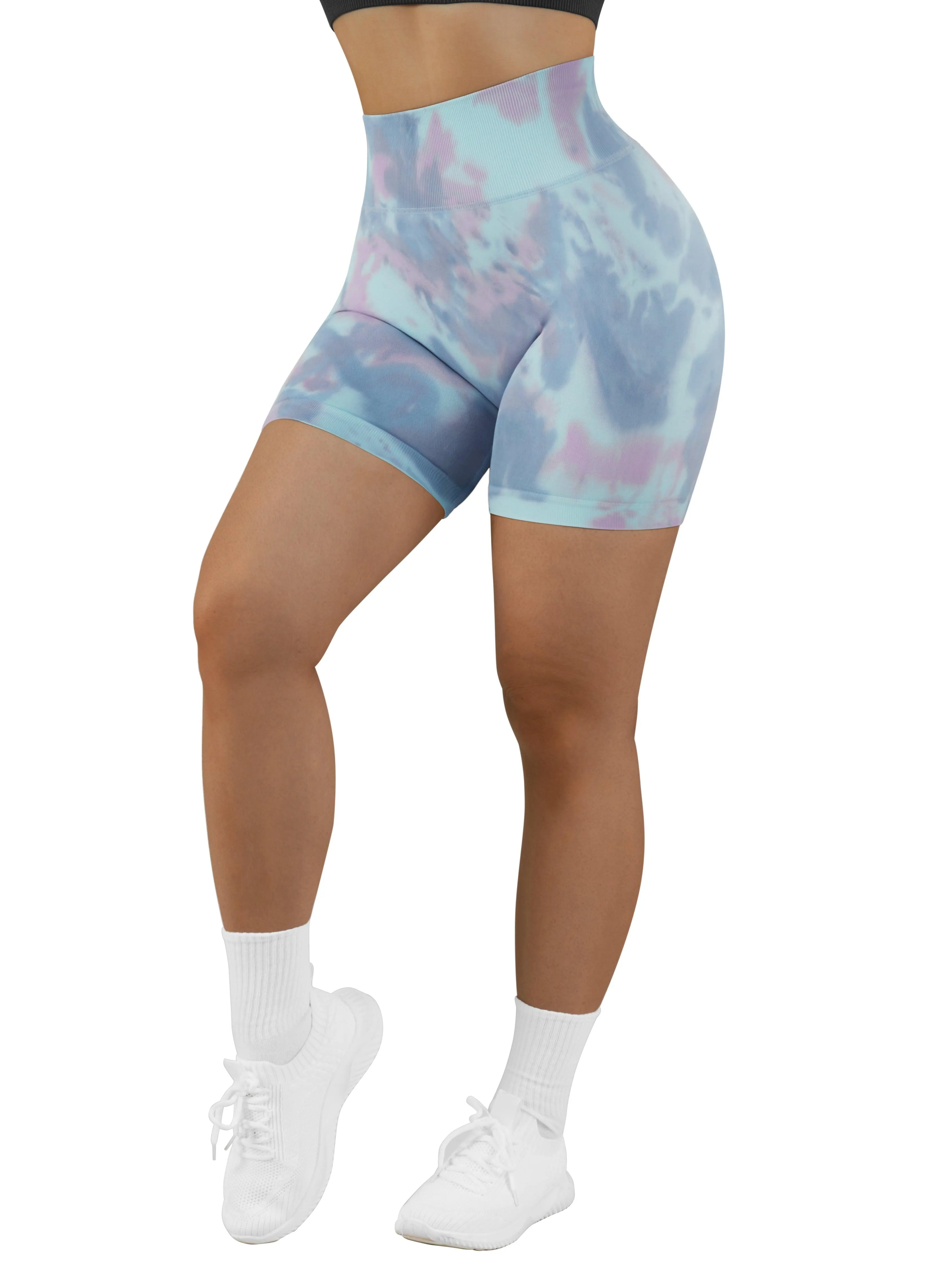 Tie Dye Seamless Scrunch 3'' Shorts