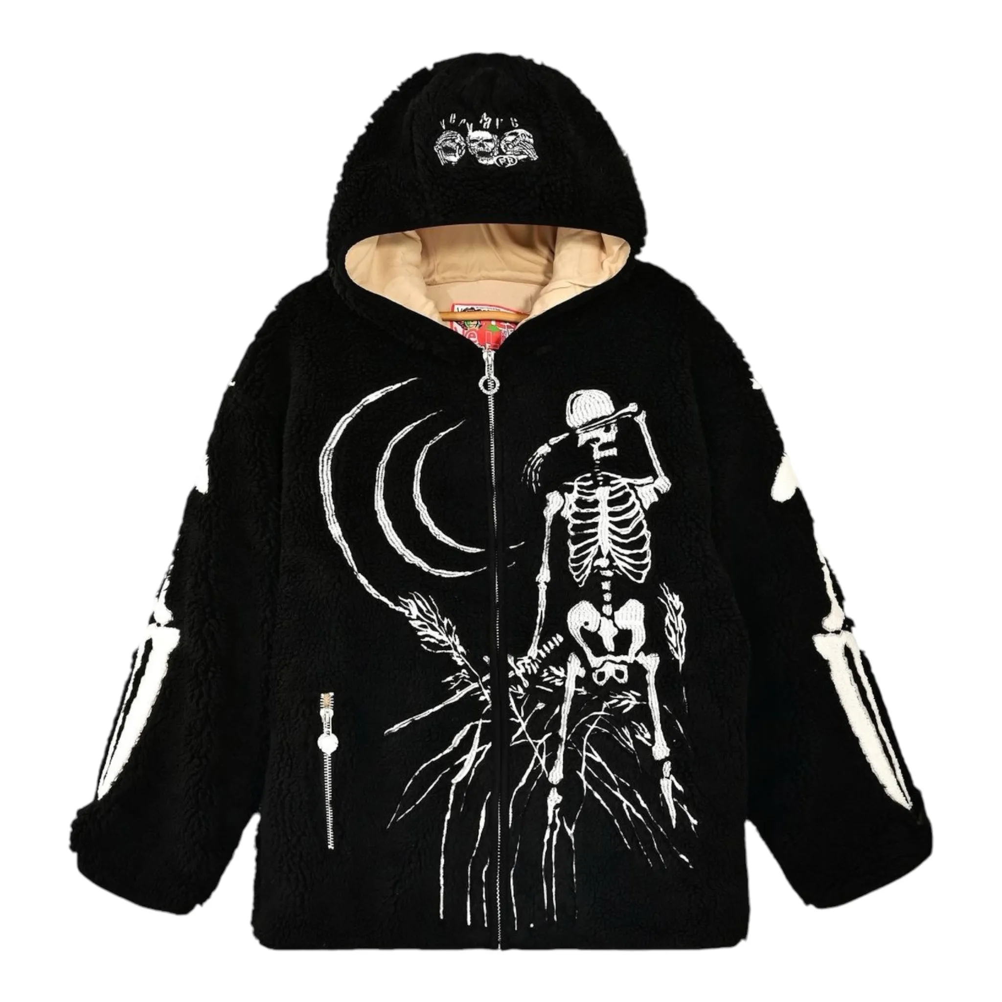 VERY RARE: Skeletons Sherpa Zip Up Sweater