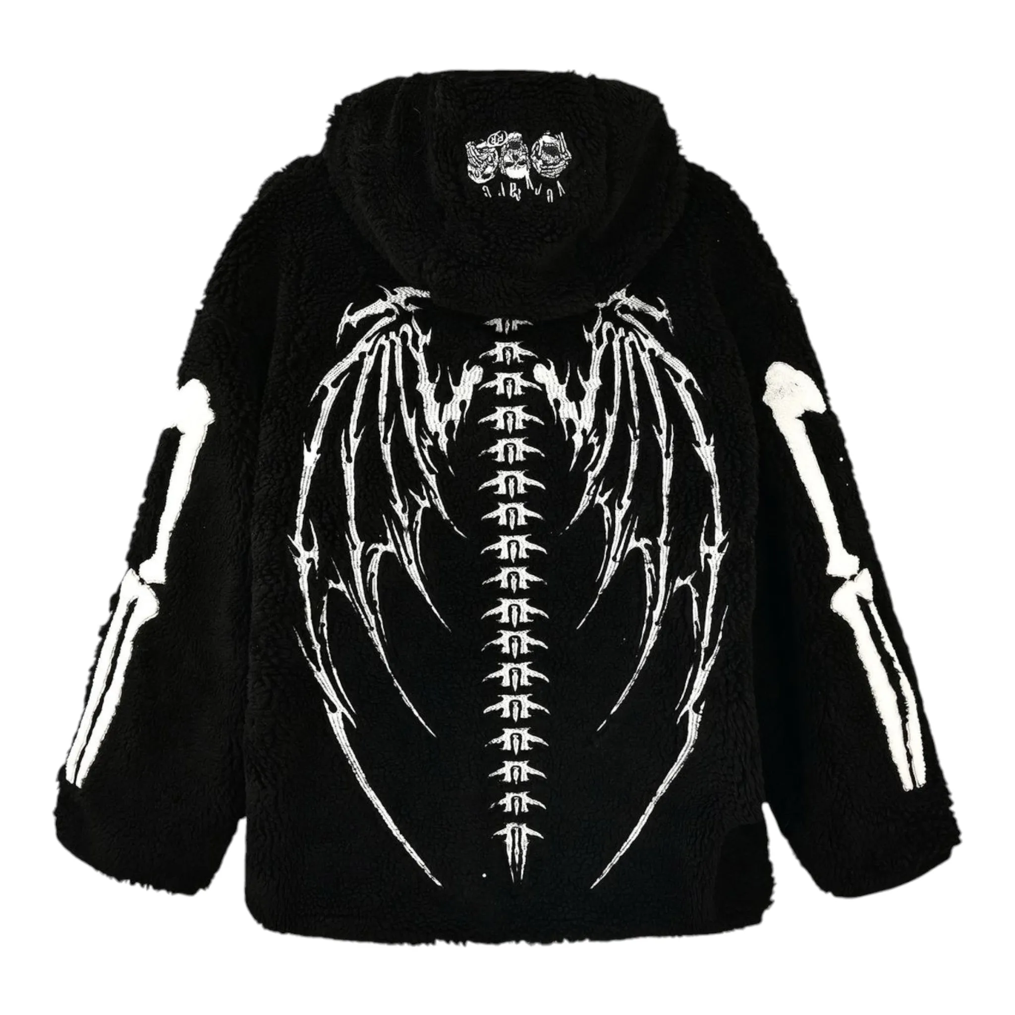 VERY RARE: Skeletons Sherpa Zip Up Sweater