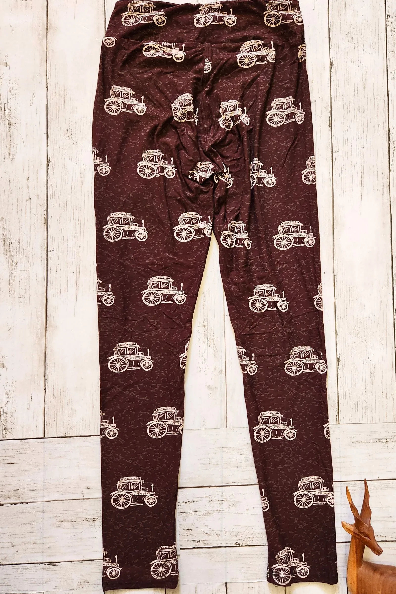 Vintage Car Print Yoga Legging