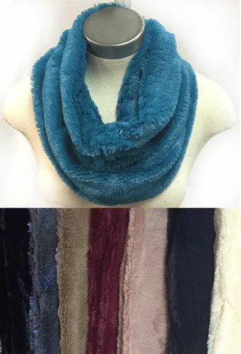 winter faux fur infinity circle scarves Case of 24