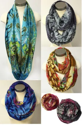 women's infinity circle scarves - animal print Case of 24